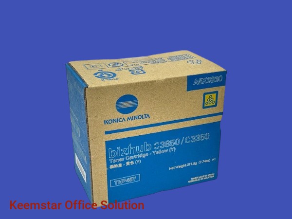 Genuine Konica Minolta TNP48 Yellow Toner Cartridge for Bizhub C3350, C3850, C3850FS - High Yield 10,000 Pages
